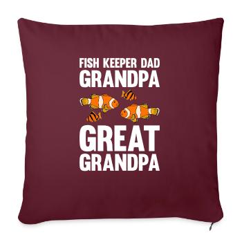 Aquariophilie, Pisciculture, Aquariophiles - Housse de coussin décorative 45 x 45 cm - bordeaux - Devant