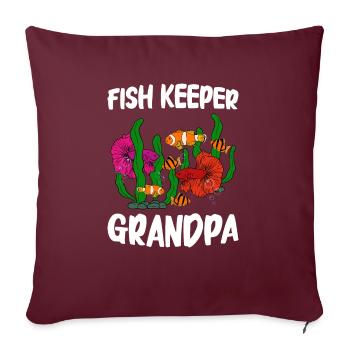 Aquariophilie, Pisciculture, Aquariophiles - Housse de coussin décorative 45 x 45 cm - bordeaux - Devant