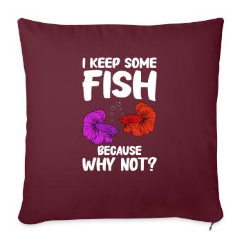 Aquariophilie, Pisciculture, Aquariophiles - Housse de coussin décorative 45 x 45 cm - bordeaux - Devant