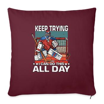 Maillot de joueur de hockey sur glace amusant - Housse de coussin décorative 45 x 45 cm - bordeaux - Devant