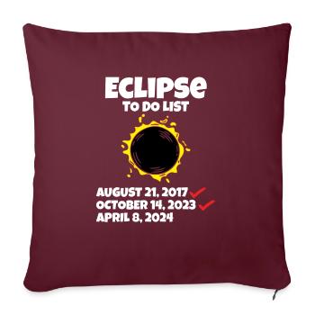 Eclipse to do List Path of Totality Total Solar - Sofakissenbezug 45 x 45 cm - Burgunderrot - Vorne