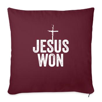 Jesus Won Religious Christian Jesus Holy Cross - Sofakissenbezug 45 x 45 cm - Burgunderrot - Vorne