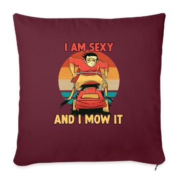 Cadeau de jardinier tondeuse à gazon dire de - Housse de coussin décorative 45 x 45 cm - bordeaux - Devant