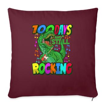100. Schultag Dino Kostüm 100 Schultage - Sofakissenbezug 45 x 45 cm - Burgunderrot - Vorne