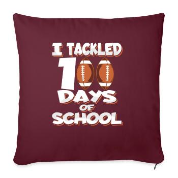 100. Tag Des Schulfußballkostüms 100 Schultage - Sofakissenbezug 45 x 45 cm - Burgunderrot - Vorne