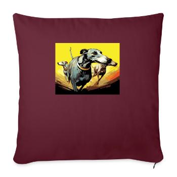 Greyhound Racing Dog Race Greyhound Race Propriétaire de lévrier - Housse de coussin décorative 45 x 45 cm - bordeaux - Devant