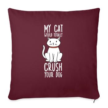 Motif amusant de propriétaire de chat pour les - Housse de coussin décorative 45 x 45 cm - bordeaux - Devant