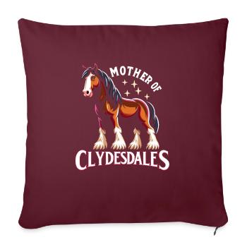 Zugpferde-liebhaber Riesenpferde-rasse Clydesdale - Sofakissenbezug 45 x 45 cm - Burgunderrot - Vorne