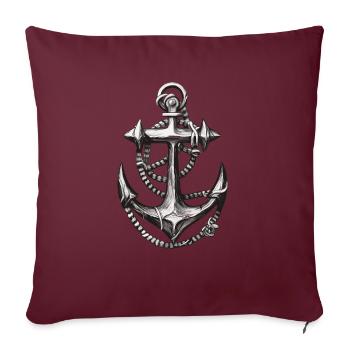 Conception de chant de mer pour les proches tout en chantant - Housse de coussin décorative 45 x 45 cm - bordeaux - Devant