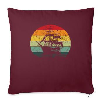 Conception de chant de mer pour les proches tout en chantant - Housse de coussin décorative 45 x 45 cm - bordeaux - Devant