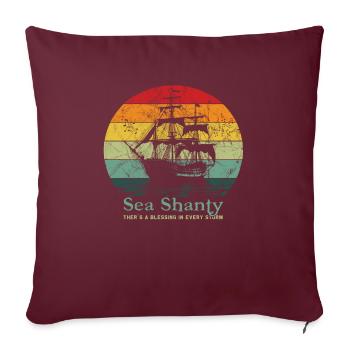 Song Sea Shanty Design pour les bottes de chant des êtres chers - Housse de coussin décorative 45 x 45 cm - bordeaux - Devant