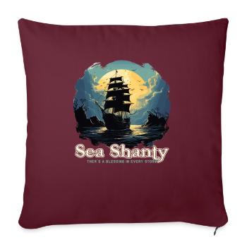 Song Sea Shanty Design pour les bottes de chant des êtres chers - Housse de coussin décorative 45 x 45 cm - bordeaux - Devant