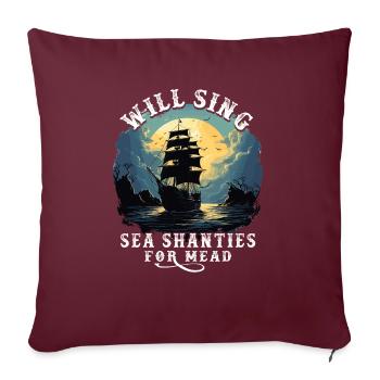 Song Sea Shanty Design Pour Amour Chantant Bottes - Housse de coussin décorative 45 x 45 cm - bordeaux - Devant