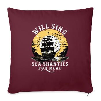 Song Sea Shanty Design pour les bottes de chant des êtres chers - Housse de coussin décorative 45 x 45 cm - bordeaux - Devant