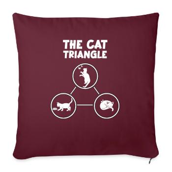 Triangle des chats Cadeau amusant pour les - Housse de coussin décorative 45 x 45 cm - bordeaux - Devant