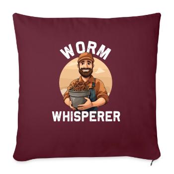 Ver de terre - Cultivateurs de vers - Compétences de ferme de vers - Housse de coussin décorative 45 x 45 cm - bordeaux - Devant