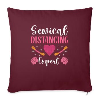 Point de broderie amusant au point de croix - Housse de coussin décorative 45 x 45 cm - bordeaux - Devant