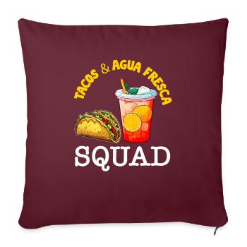 Tacos & Agua Fresca Fun Amateur de cuisine mexicaine Comida - Housse de coussin décorative 45 x 45 cm - bordeaux - Devant