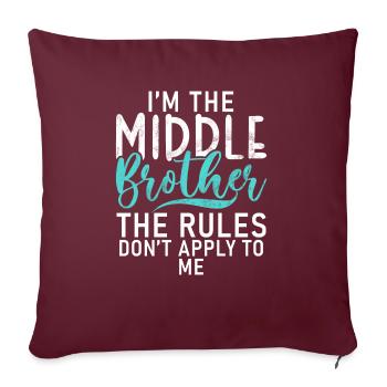 Cadeaux du frère du milieu - Housse de coussin décorative 45 x 45 cm - bordeaux - Devant
