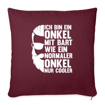 Opa Großvater Bärtig Bartträger Schnurrbart Bart - Sofakissenbezug 45 x 45 cm - Burgunderrot - Vorne