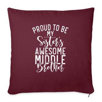 Cadeaux du frère du milieu - Housse de coussin décorative 45 x 45 cm - bordeaux - Devant
