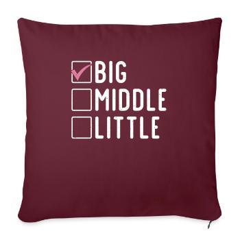 Cadeau de grande soeur - Housse de coussin décorative 45 x 45 cm - bordeaux - Devant