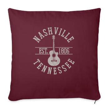 Nashville Tennessee Country Musik - Sofakissenbezug 45 x 45 cm - Burgunderrot - Vorne