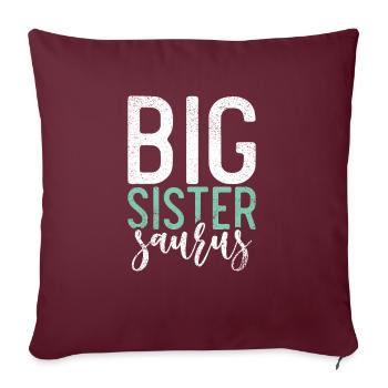 Cadeau de grande soeur - Housse de coussin décorative 45 x 45 cm - bordeaux - Devant