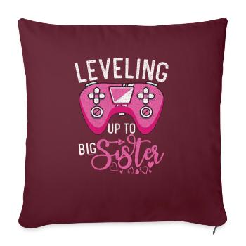 Cadeau de grande soeur - Housse de coussin décorative 45 x 45 cm - bordeaux - Devant