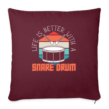 Snare Drum Musikinstrument Musiker Schlagzeuger - Sofakissenbezug 45 x 45 cm - Burgunderrot - Vorne