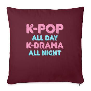K-Pop K-Drama Fan cadeau - Housse de coussin décorative 45 x 45 cm - bordeaux - Devant