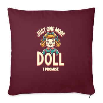 Poupées amateurs collectionneurs de porcelaine antique - Housse de coussin décorative 45 x 45 cm - bordeaux - Devant