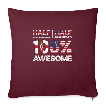 Moitié Irlande du Nord Irlande du Nord États-Unis - Housse de coussin décorative 45 x 45 cm - bordeaux - Devant