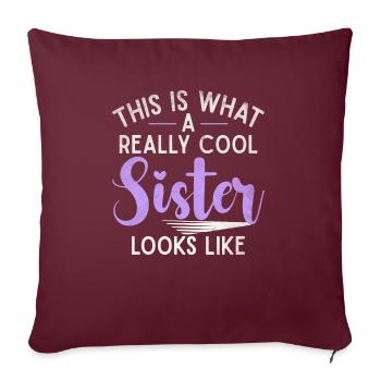 Cadeaux de soeur - Housse de coussin décorative 45 x 45 cm - bordeaux - Devant