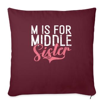 Middle Sister Gifts - Sofa pillowcase 17,3'' x 17,3'' (45 x 45 cm) - burgundy - Front