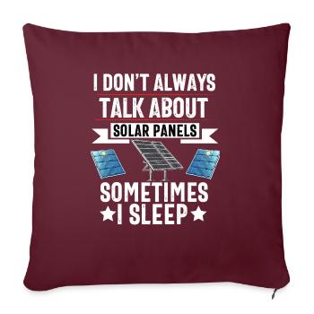 Technicien Installateur de Panneaux Solaires Hommes Renouvelable - Housse de coussin décorative 45 x 45 cm - bordeaux - Devant