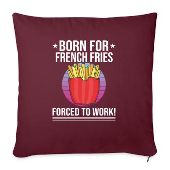 Frites drôles Frites drôles - Housse de coussin décorative 45 x 45 cm - bordeaux - Devant