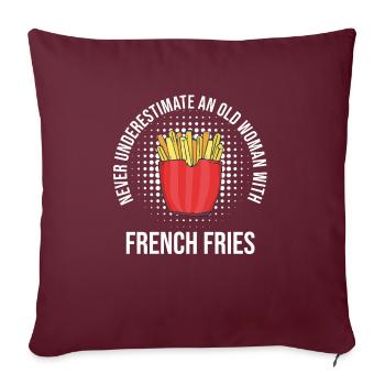 Frites drôles Frites drôles - Housse de coussin décorative 45 x 45 cm - bordeaux - Devant