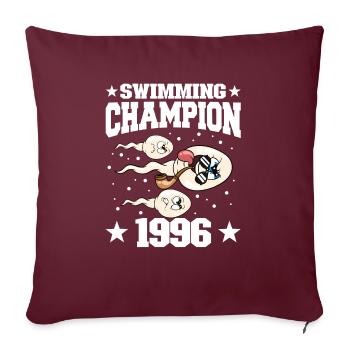 1996 Anniversaire 28 ans - Housse de coussin décorative 45 x 45 cm - bordeaux - Devant