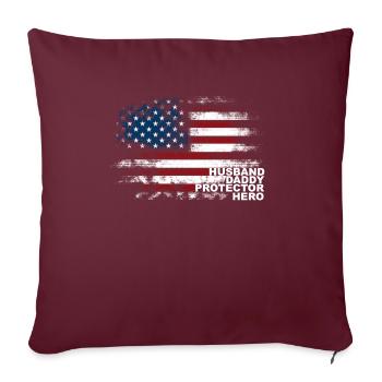 USA Husband Daddy Protector Hero - Sofakissenbezug 45 x 45 cm - Burgunderrot - Vorne