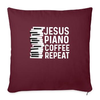 Pianiste chrétien Jésus Pianiste Musicien - Housse de coussin décorative 45 x 45 cm - bordeaux - Devant