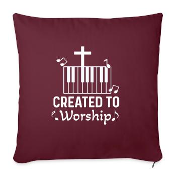 Pianiste chrétien Jésus Pianiste Musicien - Housse de coussin décorative 45 x 45 cm - bordeaux - Devant