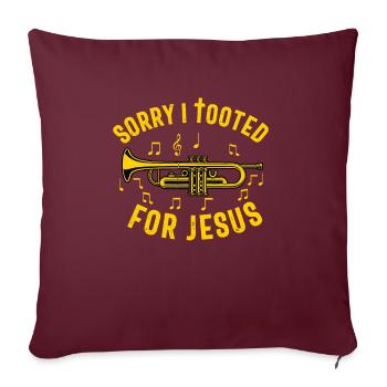 Trompettiste Chrétien Musique Culte Amusant - Housse de coussin décorative 45 x 45 cm - bordeaux - Devant