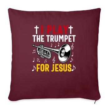 Trompettiste Chrétien Musique Culte Amusant - Housse de coussin décorative 45 x 45 cm - bordeaux - Devant