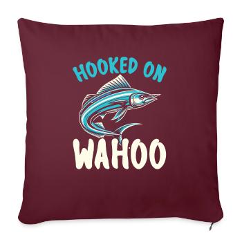 Wahoo Fish Catcher Fisher Pêcheur Pêche - Housse de coussin décorative 45 x 45 cm - bordeaux - Devant