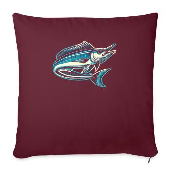 Wahoo Fish Catcher Fisher Pêcheur Pêche - Housse de coussin décorative 45 x 45 cm - bordeaux - Devant