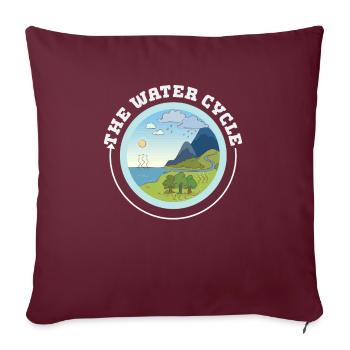 Le cycle de l’eau - Météorologie Prévisions météorologiques - Housse de coussin décorative 45 x 45 cm - bordeaux - Devant
