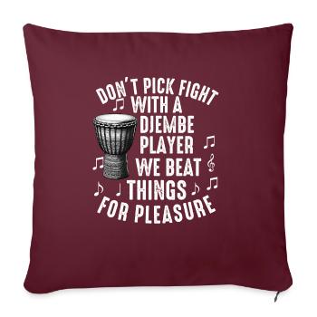 Djembé Pour L’Afrique Joueur De Tambour Jembe Musique Hommes Papa - Housse de coussin décorative 45 x 45 cm - bordeaux - Devant