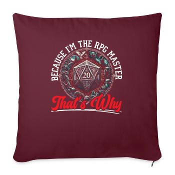 Jeu de rôle RPG Maître du jeu vidéo Gamer - Housse de coussin décorative 45 x 45 cm - bordeaux - Devant