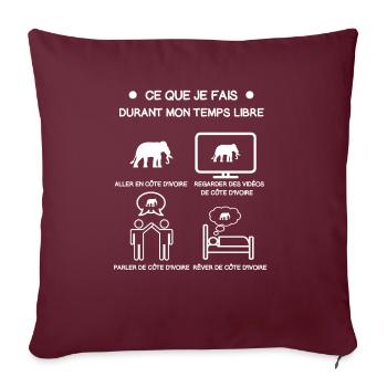 Elfenbeinküste Elefant Kostenloses Zeitreise-Geschenk - Sofakissenbezug 45 x 45 cm - Burgunderrot - Vorne
